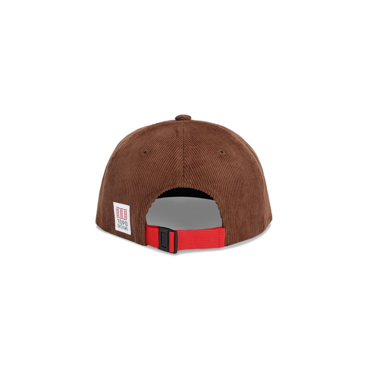 Back View of Topo Designs Corduroy Trucker Hat - Topo Script in "Desert Palm"