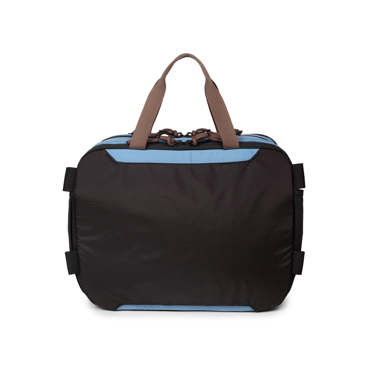 Back View of Topo Designs Mountain Cross Bag in "River Blue / Brown Oak"