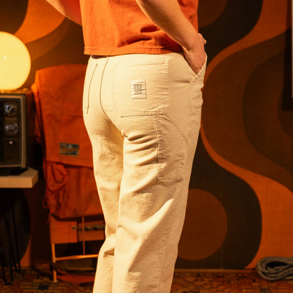 General model shot of Topo Designs Utility Pants Undyed - Women's in "Undyed"