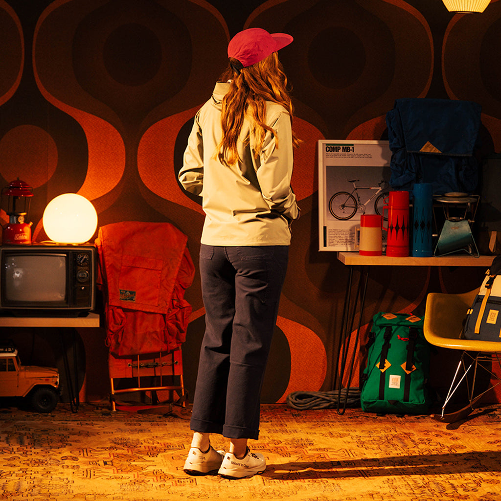 General shot of Topo Designs Global Jacket in "Oil Green"