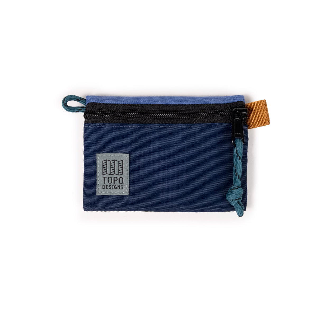 Front View of Topo Designs Accessory Bag "Micro" in "Cobalt / Midnight"