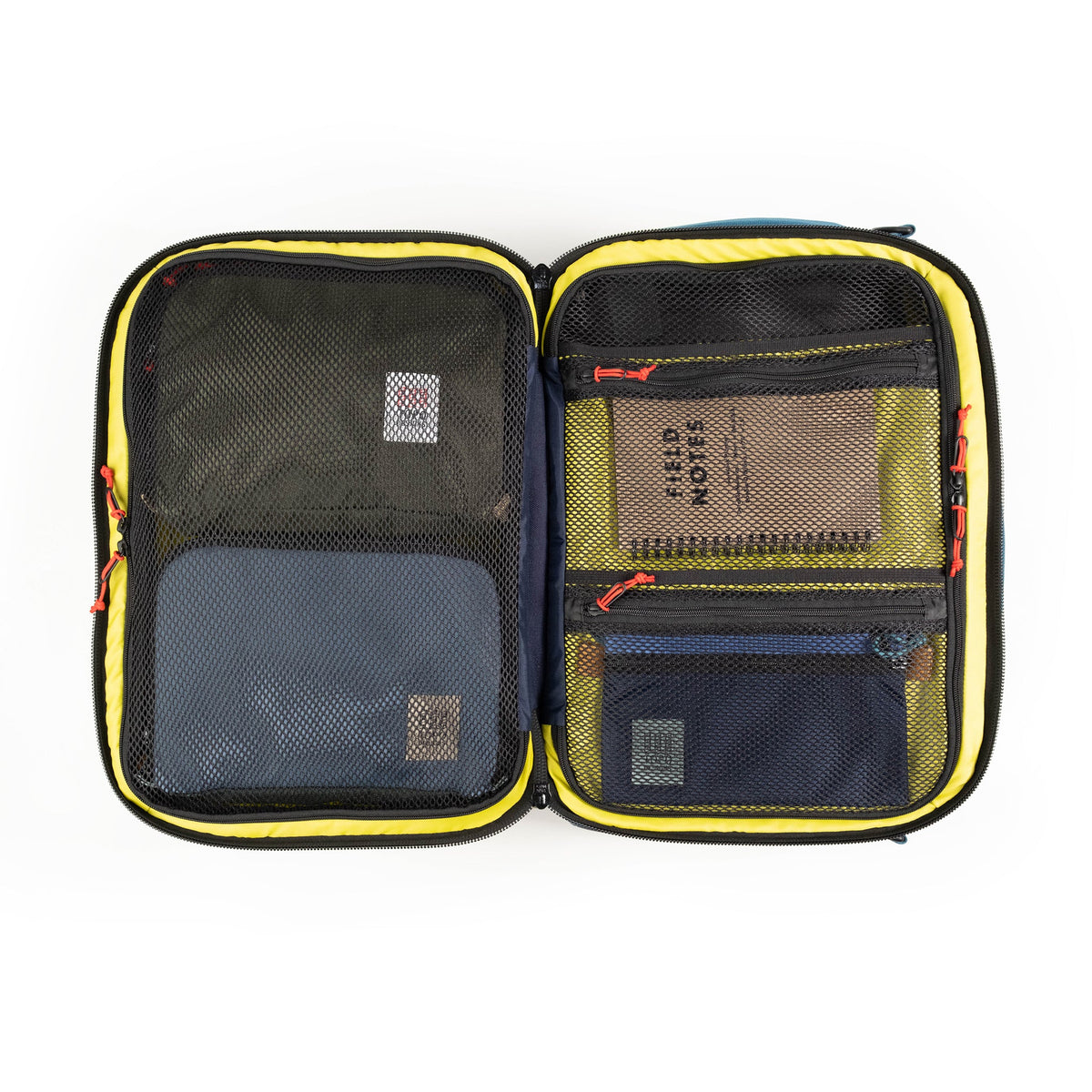 Interior view of Global Travel Duffel in "Navy / Sahara".