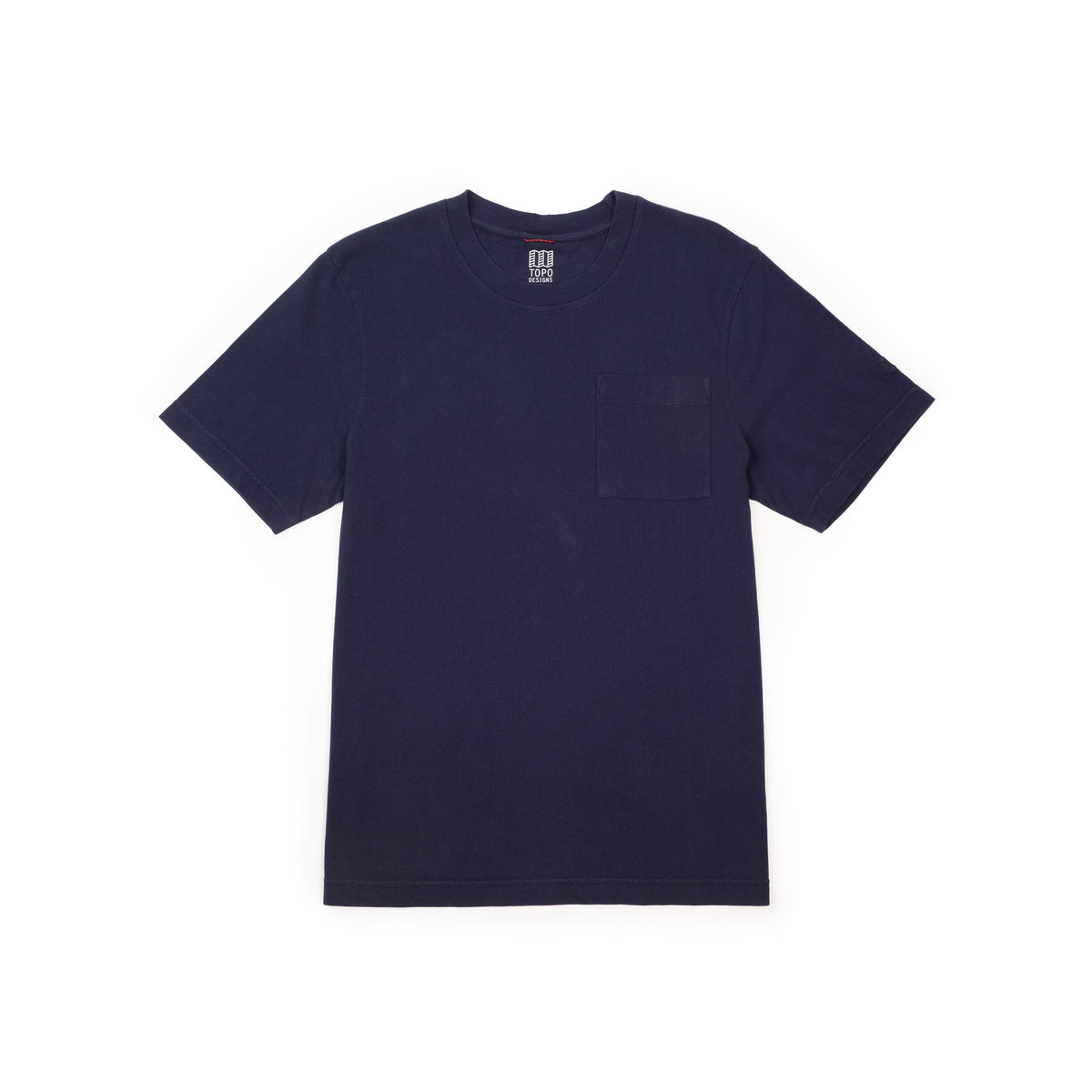 Front View of Topo Designs Dirt Pocket Tee Short Sleeve - Men's in "Midnight"