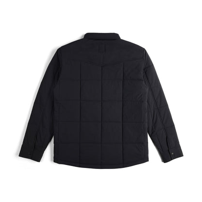 Back View of Topo Designs Puffer Shirt Jacket - Men's in "Black"