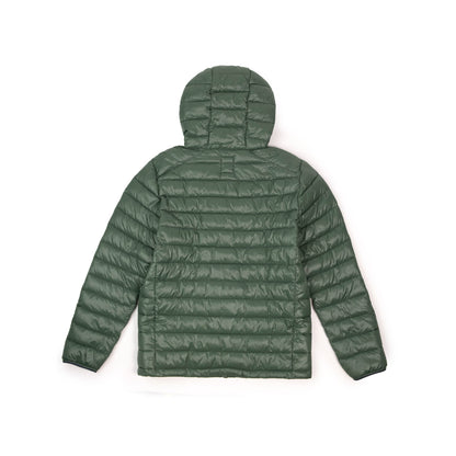 Back View of Topo Designs Townie Puffer Jacket - Men's in "Forest"