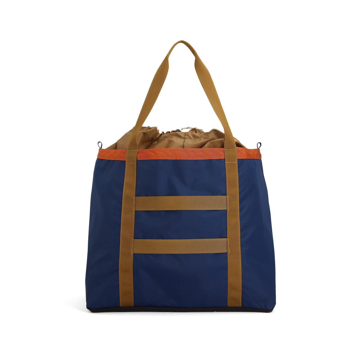 Back View of Topo Designs Mountain Utility Tote in "Midnight / Caribbean"