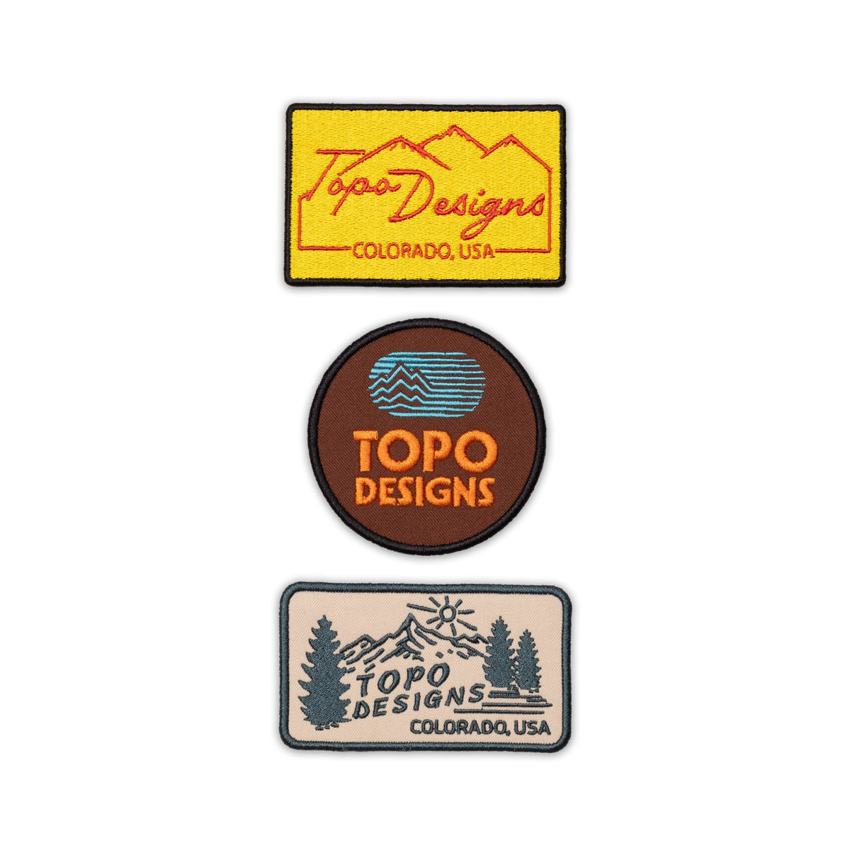 Topo Designs Patch 3-Pack showing "Topo Graphics" variant.