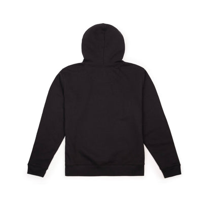 Back View of Topo Designs Alpine High Label Hoodie in "Black"