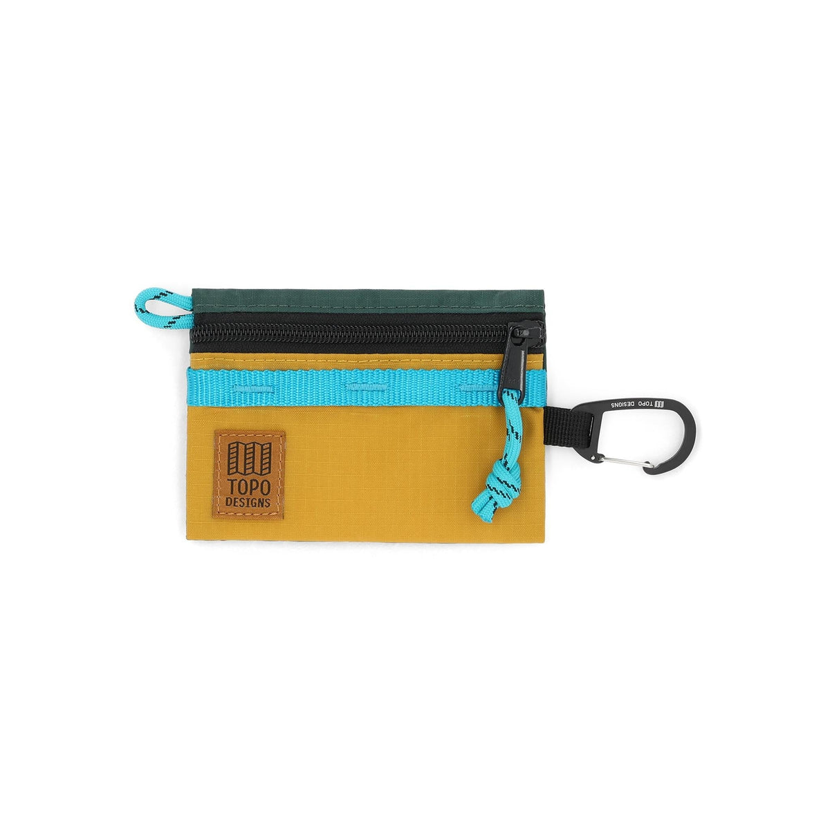 Front View of Topo Designs Accessory Bag - Mountain in "Mustard / Forest"