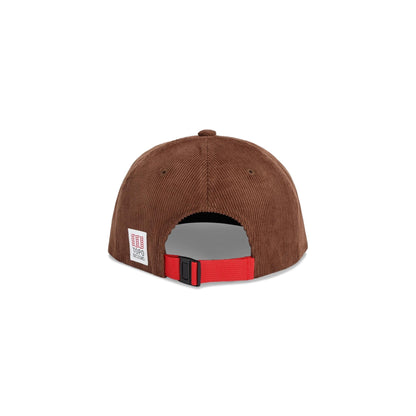 Back View of Topo Designs Corduroy Trucker Hat - Topo Script in "Desert Palm"