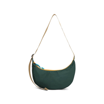 Back View of Topo Designs Moonlight Crossbody Bag in "Mustard / Forest"