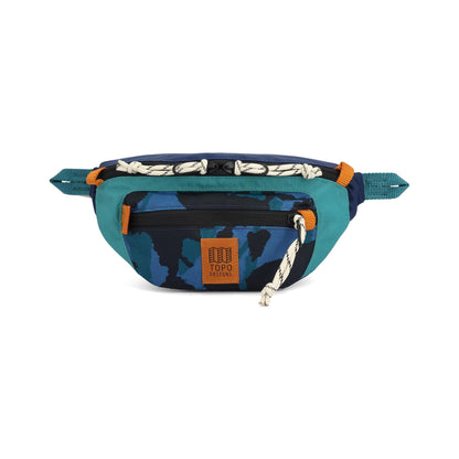 Front View of Topo Designs Mountain Waist Pack in "Black / Tectonic"