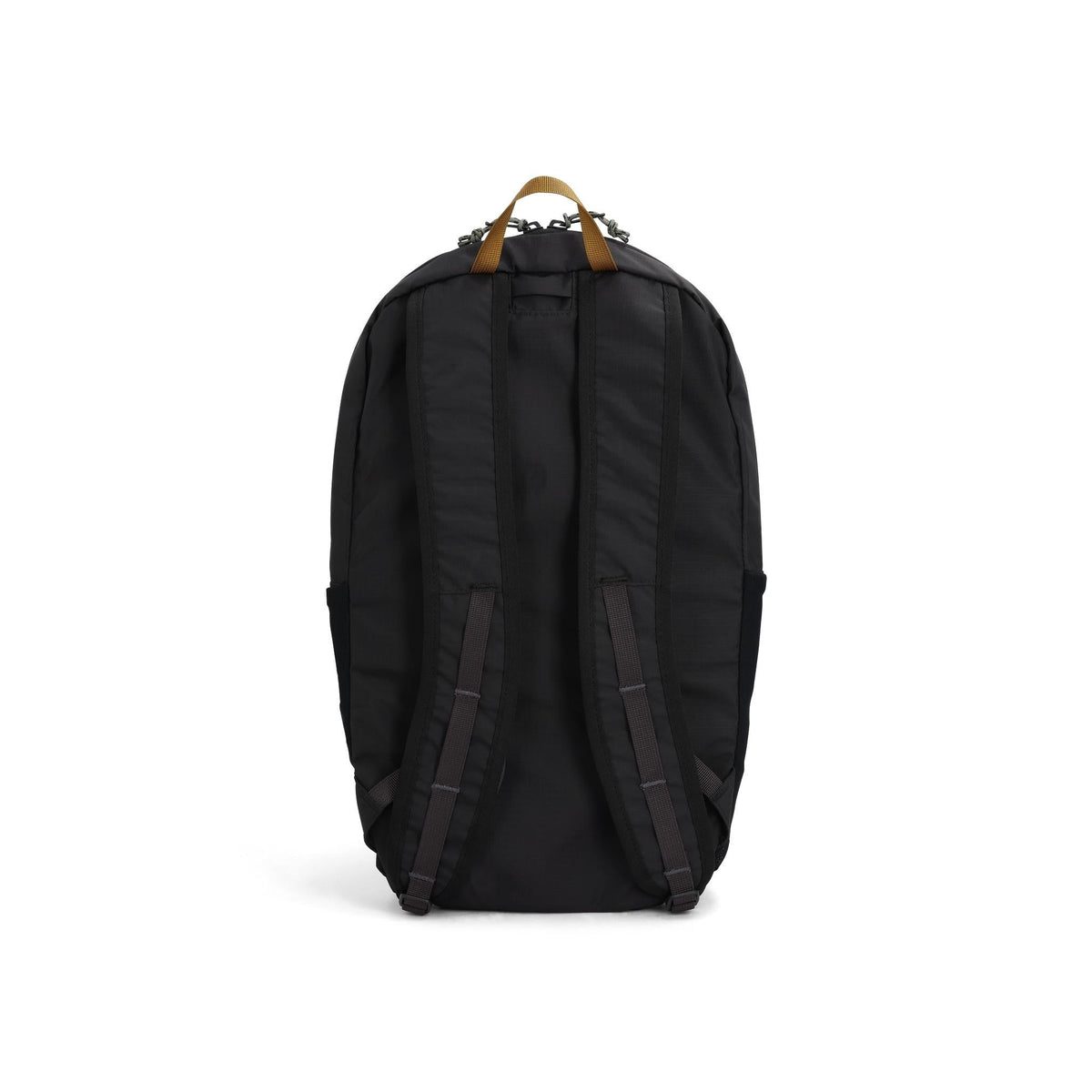 Back View of Topo Designs Peakview Packable Backpack in "Black / Neutral"