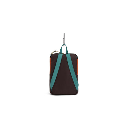 Back View of Topo Designs Rover Pack Micro in "Clay / Chocolate"