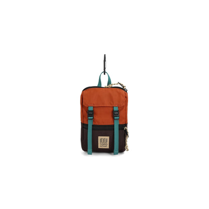 Front View of Topo Designs Rover Pack Micro in "Clay / Chocolate"