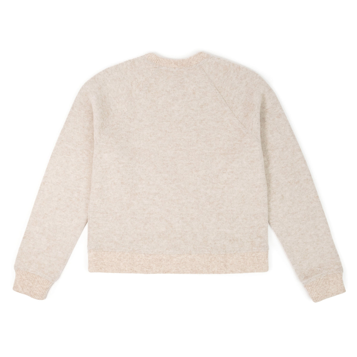 Back View of Topo Designs Global Wool Sweater - Women's in "Oatmeal"