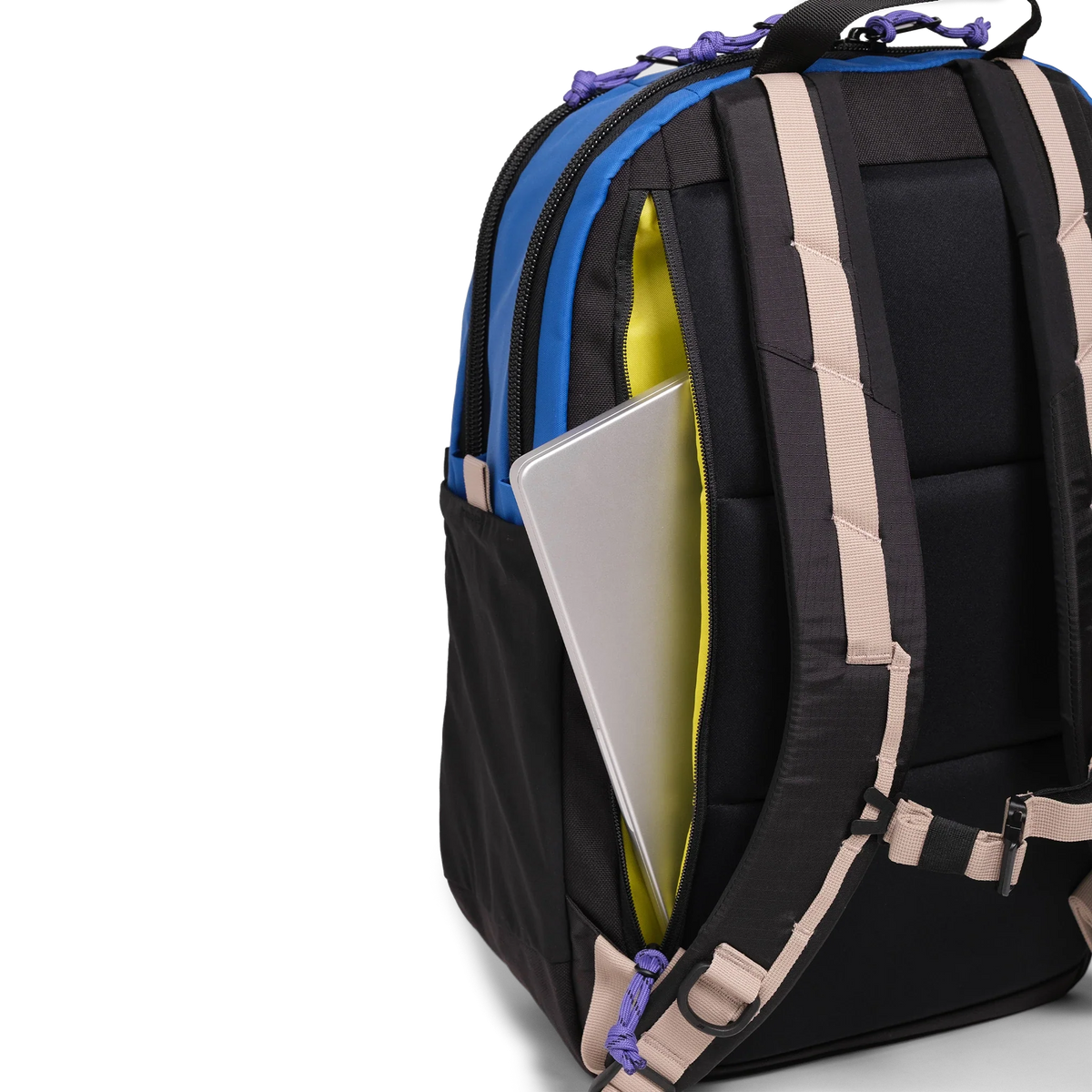 General Laptop Sleeve detail image of Topo Designs Commuter Backpack in "Classic Blue / Bone White"