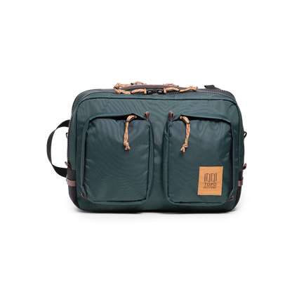 Front View of Topo Designs Global Briefcase in "Woodland / Forest"