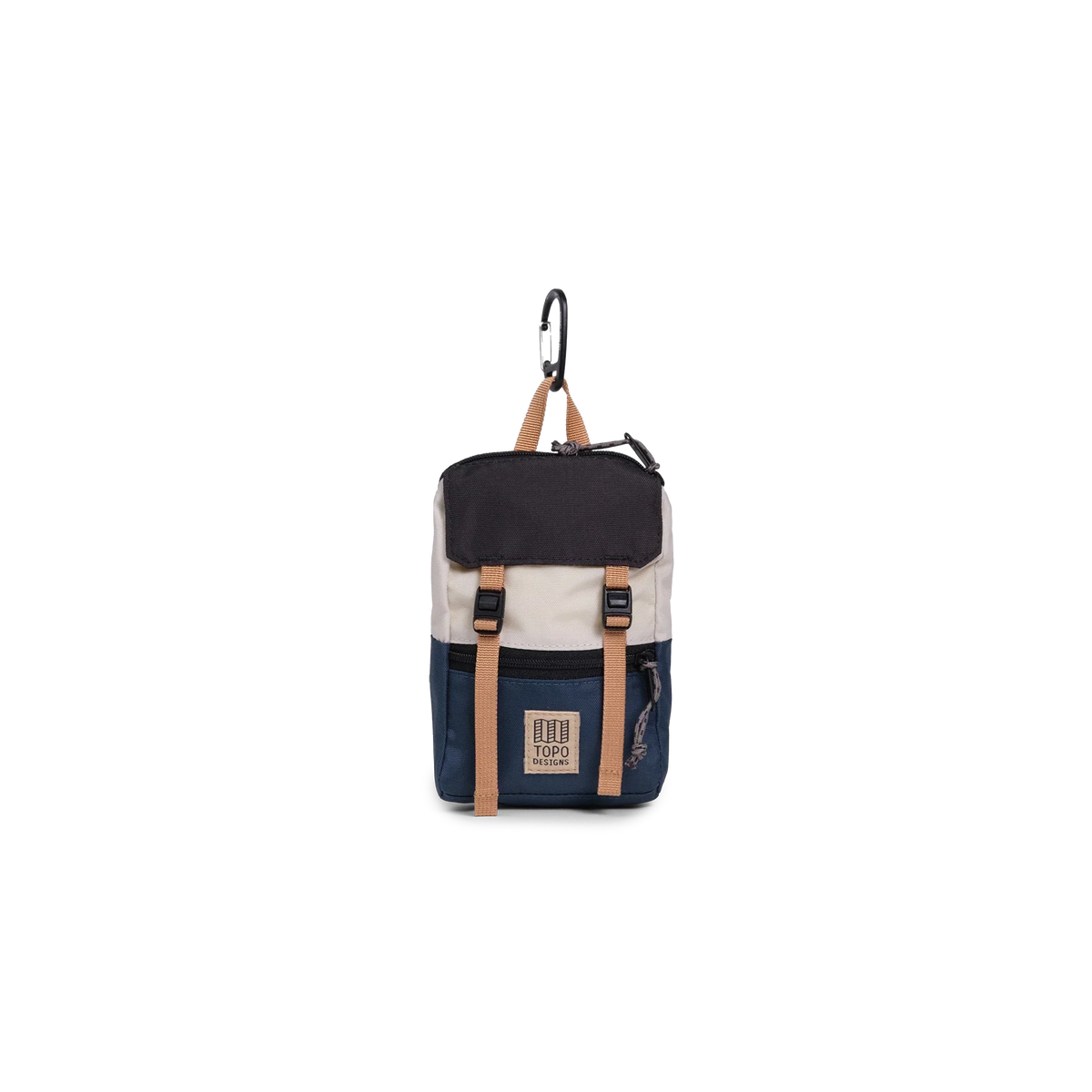 Front View of Topo Designs Rover Pack Micro in "Bone White / Pond Blue"