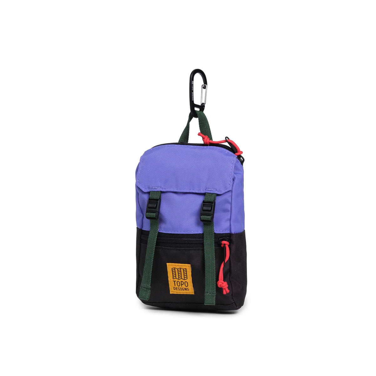 Front View of Topo Designs Rover Pack Micro in "Very Peri / Forest"