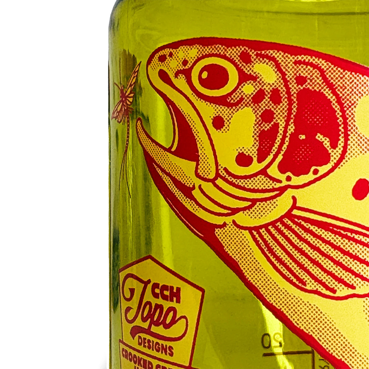 Detail image of Topo Designs x CCH x Pine Printshop Nalgene Water Bottle in "Endive"