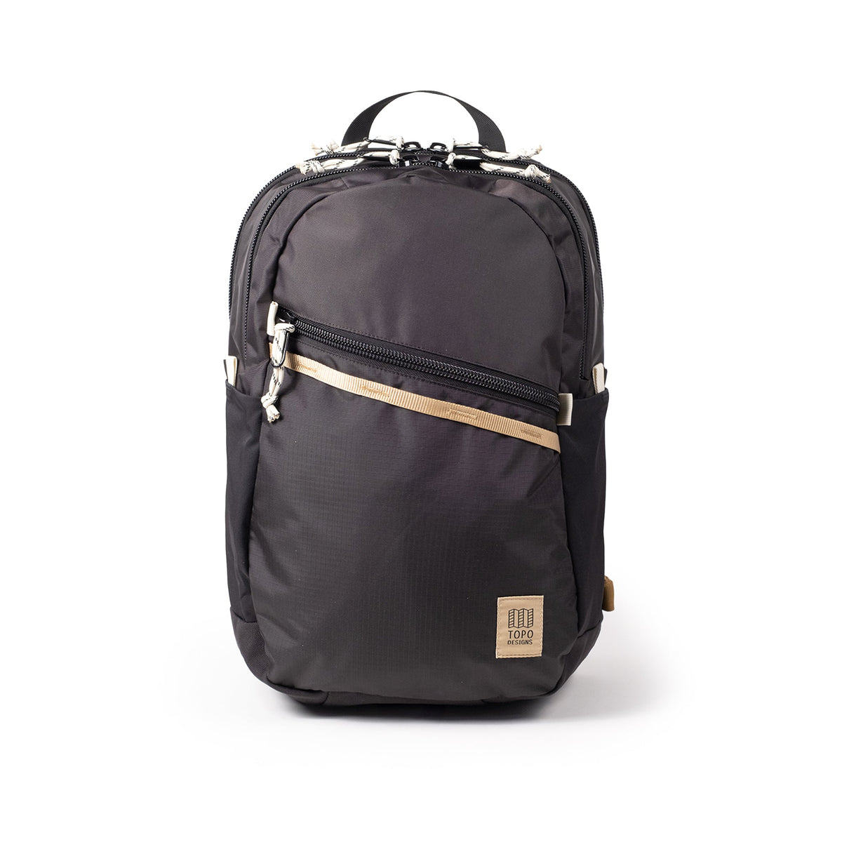 Front View of Topo Designs Commuter Backpack in "Black / Neutral"