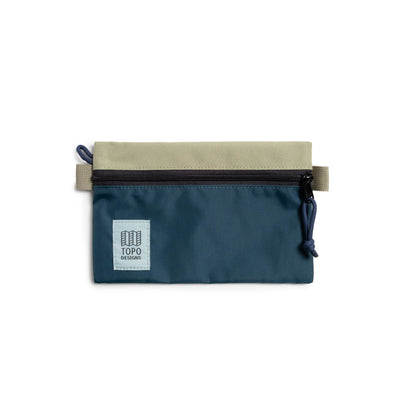Front View of Topo Designs Accessory Bag "Small" in "Oil Green / Dark Pine"