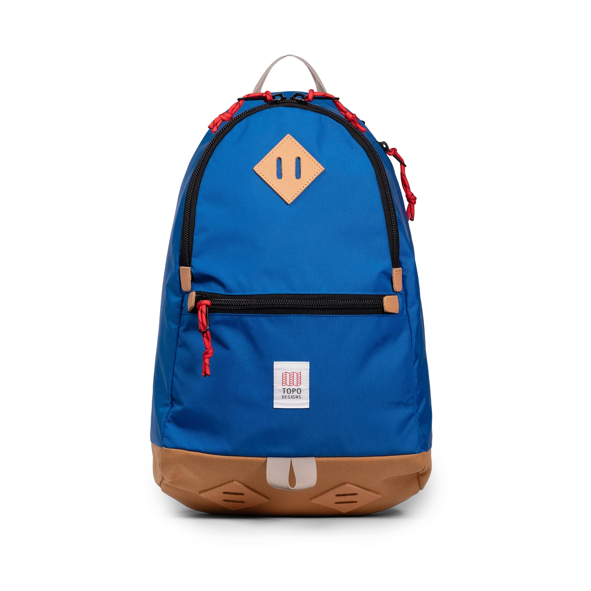 Front view of Topo Designs Classic Teardrop Backpack in "Classic Blue"