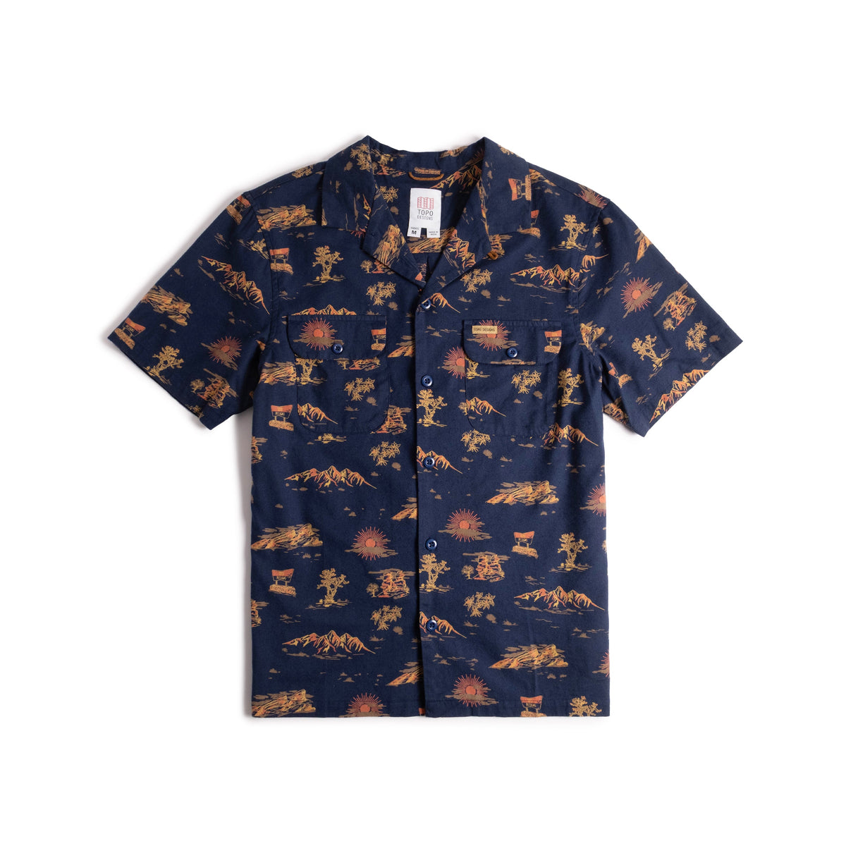 Front View of Topo Designs Daytripper Short Sleeve - Men's in "Westbound Midnight"