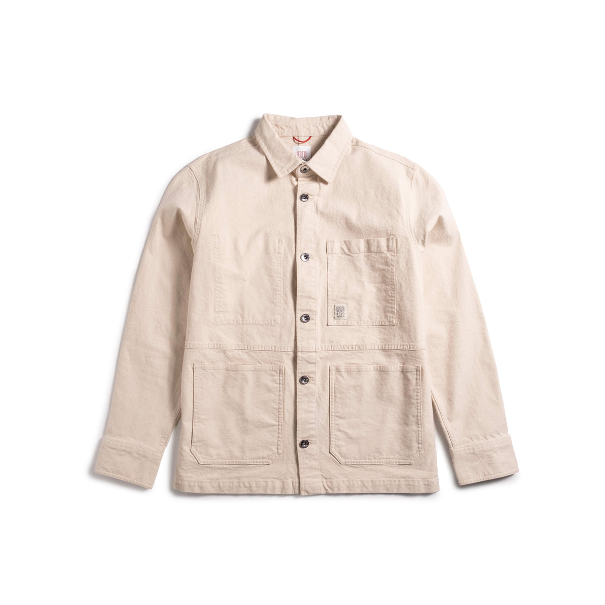 Front view of Topo Designs Utility Jacket Undyed - Men's in "Undyed"