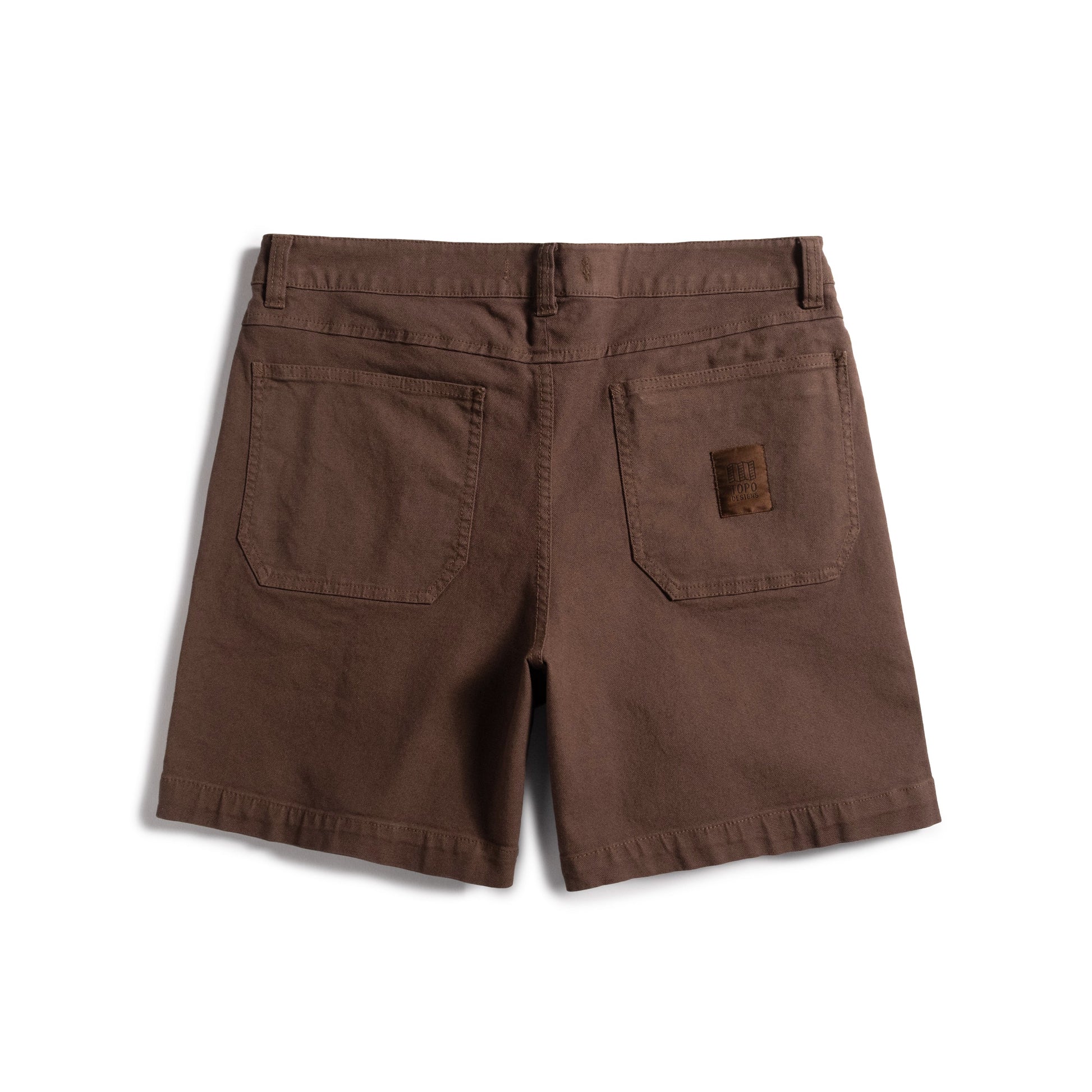 Back white background image of Topo Designs Utility Shorts - Men's in "Desert Palm"
