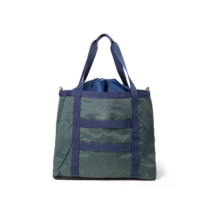 Back View of Topo Designs Mountain Utility Tote in "Forest / Bone White"