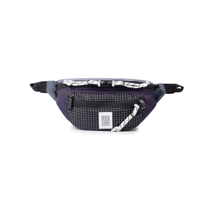 Front View of Topo Designs Mountain Waist Pack in "Nightshade / Grid"