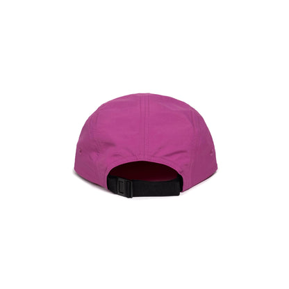 Back white background image of Topo Designs Global Hat in "Damson"