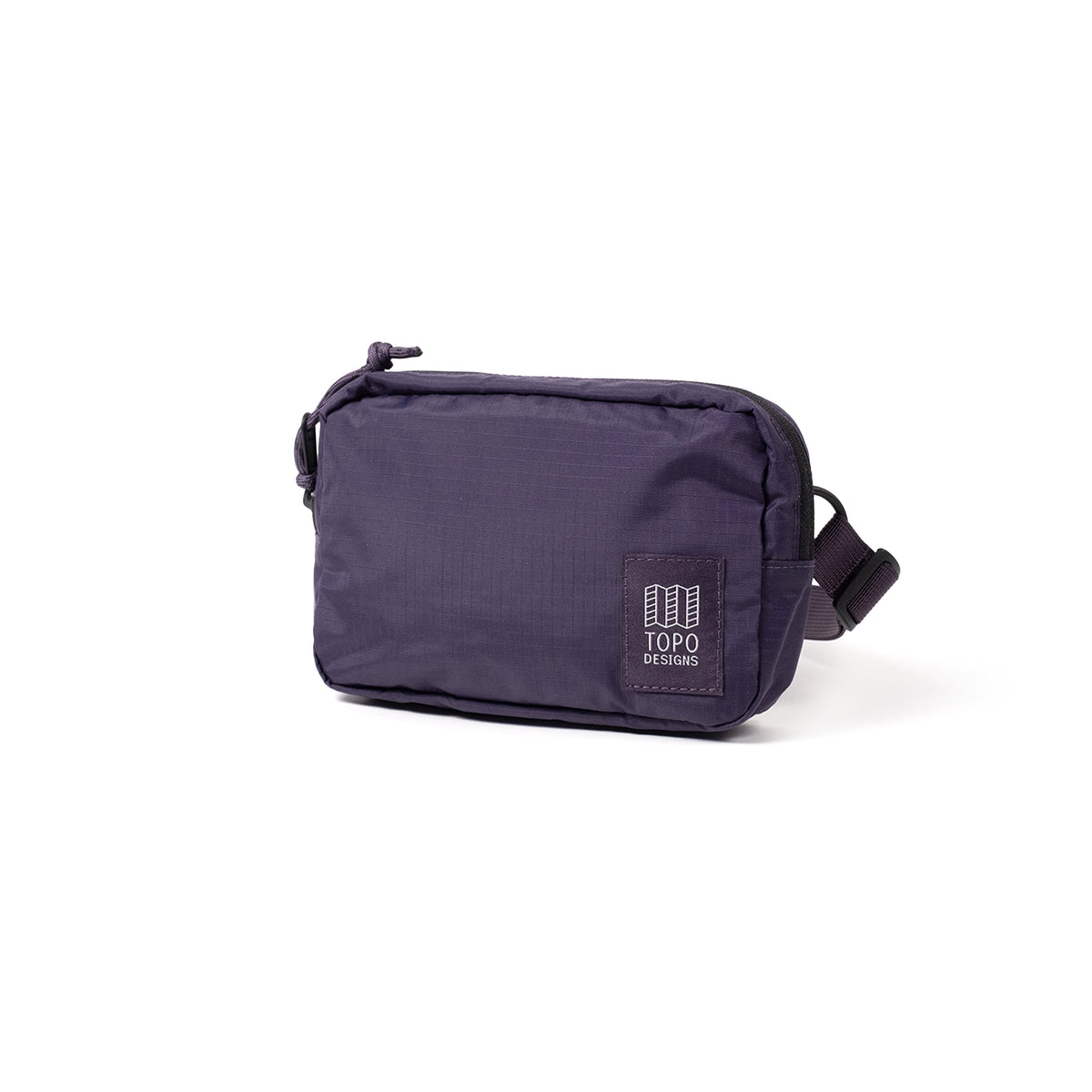 Quarter View of Topo Designs Ripstop Belt Bag in "Nightshade"