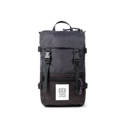 Front View of Topo Designs Rover Pack Mini in "Black Grid"