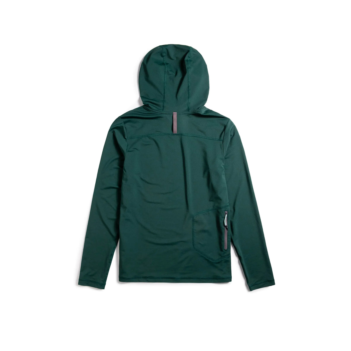 Back View of Topo Designs Sun Hoodie - Women's in "Dark Pine"