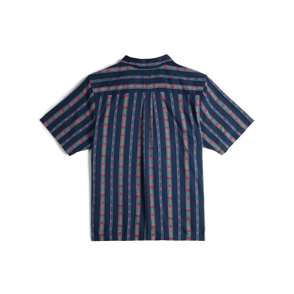Back View of Topo Designs Daytripper Short Sleeve - Men's in "Sunset Stripe Midnight"